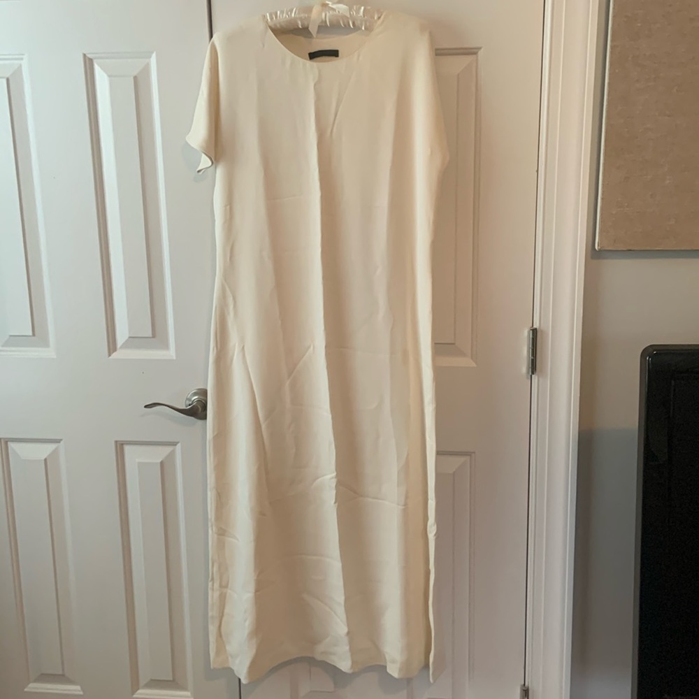 The Row Statella ivory crepe dress sz 8 new with FLAWS